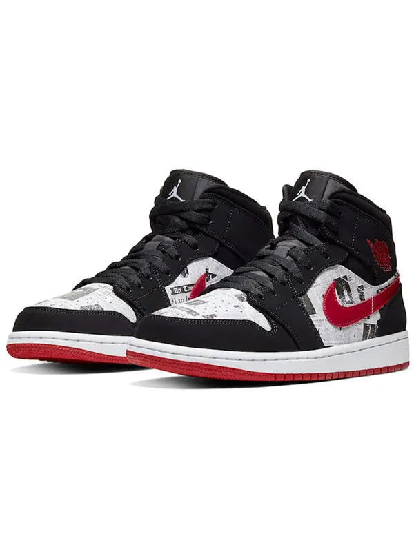 Кроссовки 1 средний размер Air Jordan — изображение 3 из 4, черный/красный/белый