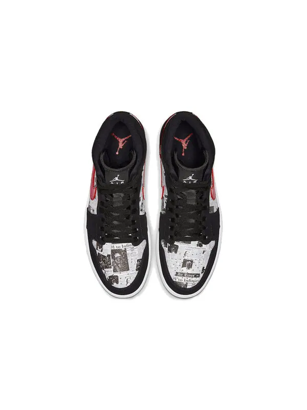 Кроссовки 1 средний размер Air Jordan — изображение 4 из 4, черный/красный/белый