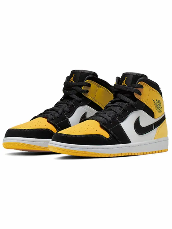 Кроссовки 1 средний размер Air Jordan — изображение 2 из 4, черный-желтый-белый