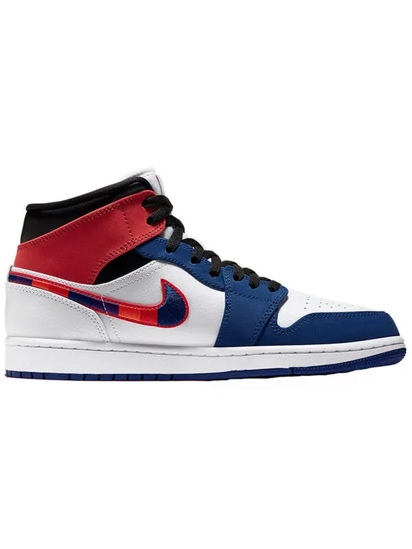 Кроссовки 1 средние Air Jordan — изображение 2 из 4, белый/синий
