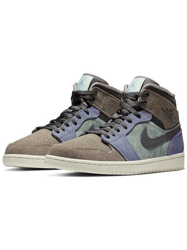 Кроссовки 1 средние Air Jordan — изображение 3 из 4, голубой//серый