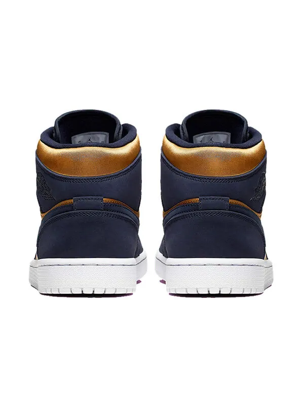 Кроссовки 1 mid se premium 'stain gold' Air Jordan — изображение 4 из 4, фиолетовый--белый