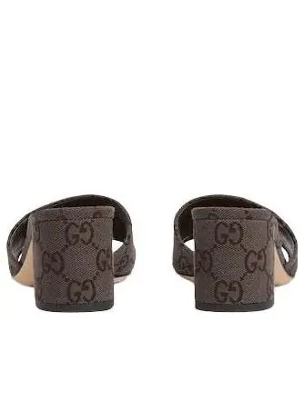 (WMNS) Сандалии Gucci 26 Slide с пряжкой Horsebit — изображение 4 из 5, коричневый