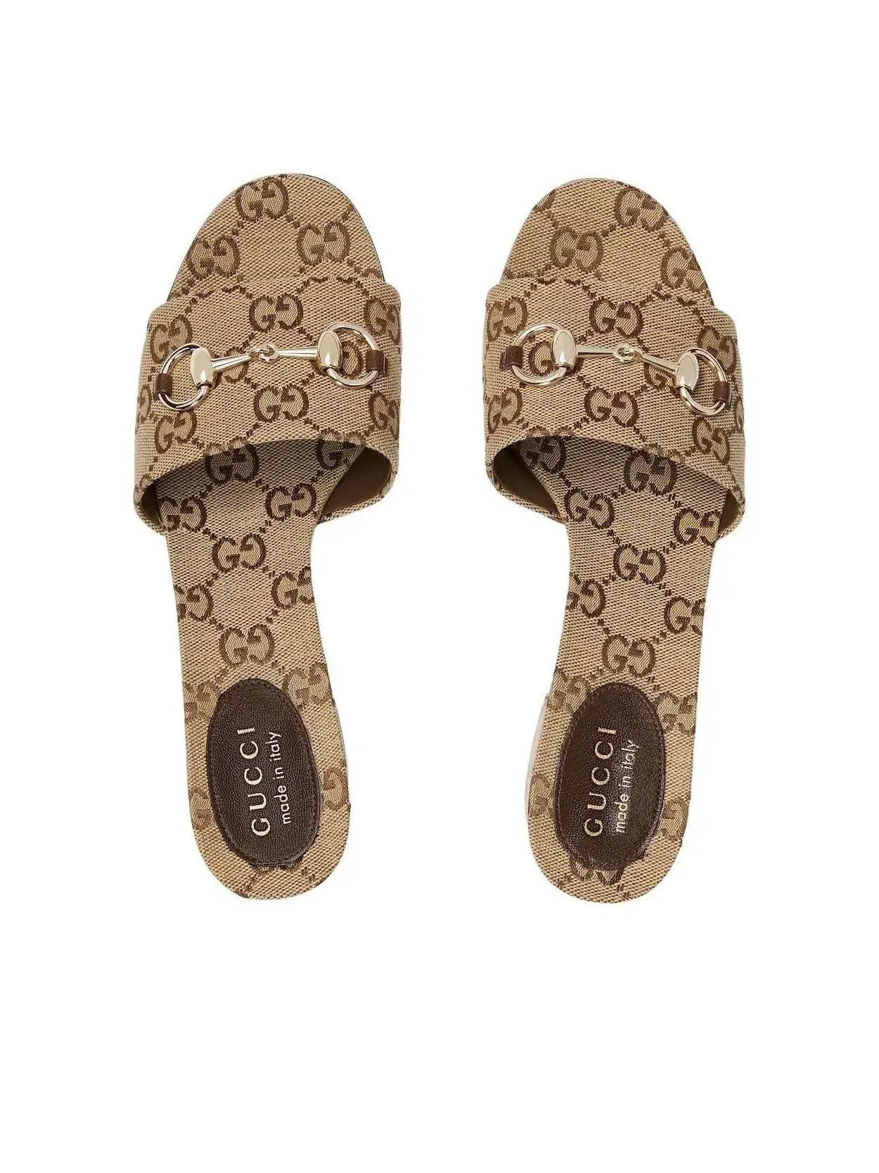 Женские шлепанцы с открытым носком на среднем каблуке Gucci Slide Sandal — изображение 3 из 6, коричневый