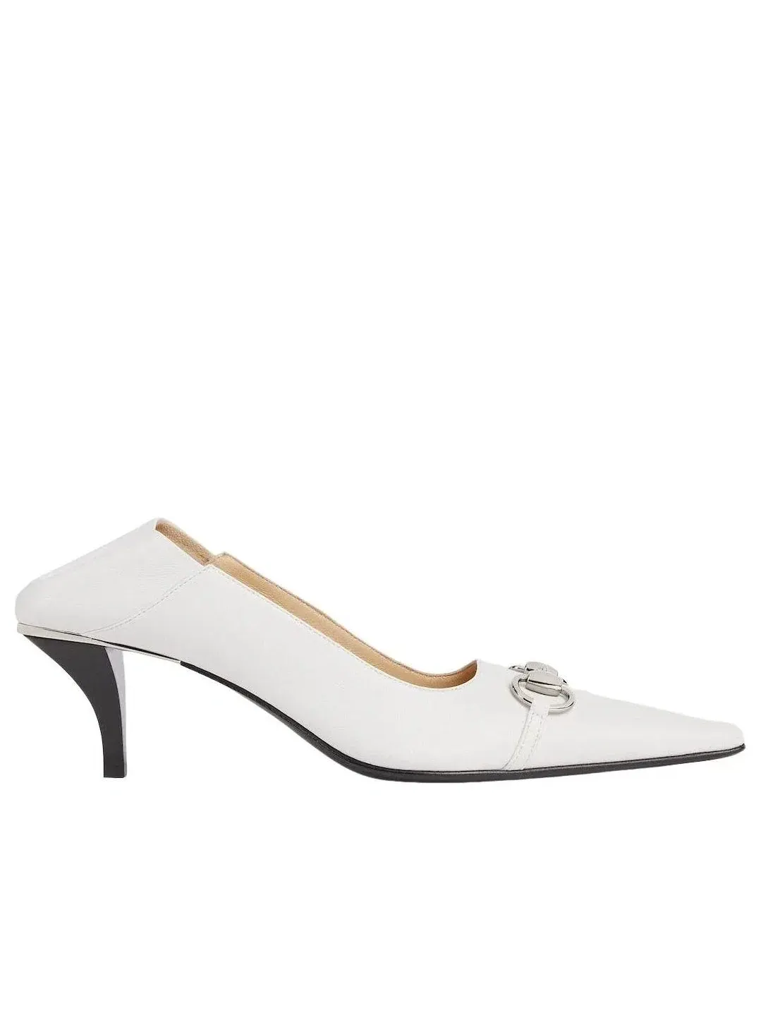 Женские туфли-лодочки на высоком каблуке белые Gucci Vittoria Pump — изображение 2 из 7, белый