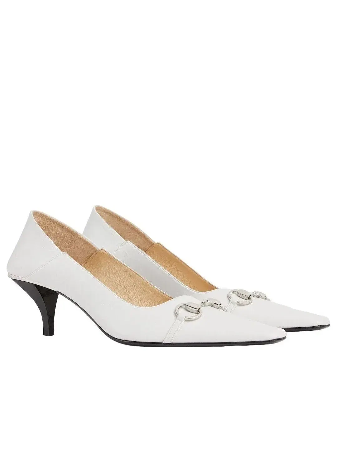 Женские туфли-лодочки на высоком каблуке белые Gucci Vittoria Pump — изображение 3 из 7, белый