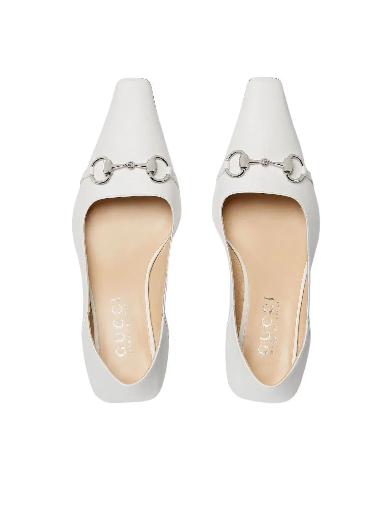 Женские туфли-лодочки на высоком каблуке белые Gucci Vittoria Pump — изображение 4 из 7, белый