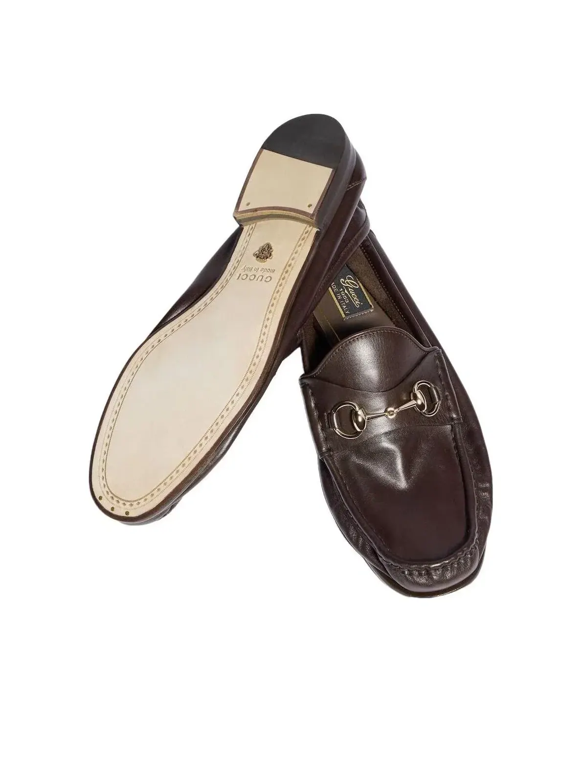 Мужские лоферы без шнуровки из кожи модель Lugano Loafer Gucci — изображение 3 из 5, коричневый