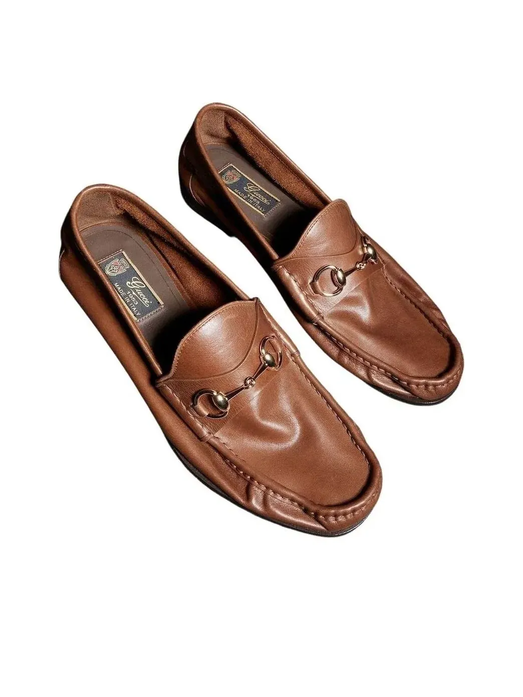 Мужские лоферы из кожи с круглым носком Gucci Lugano Loafer — изображение 3 из 7, коричневый