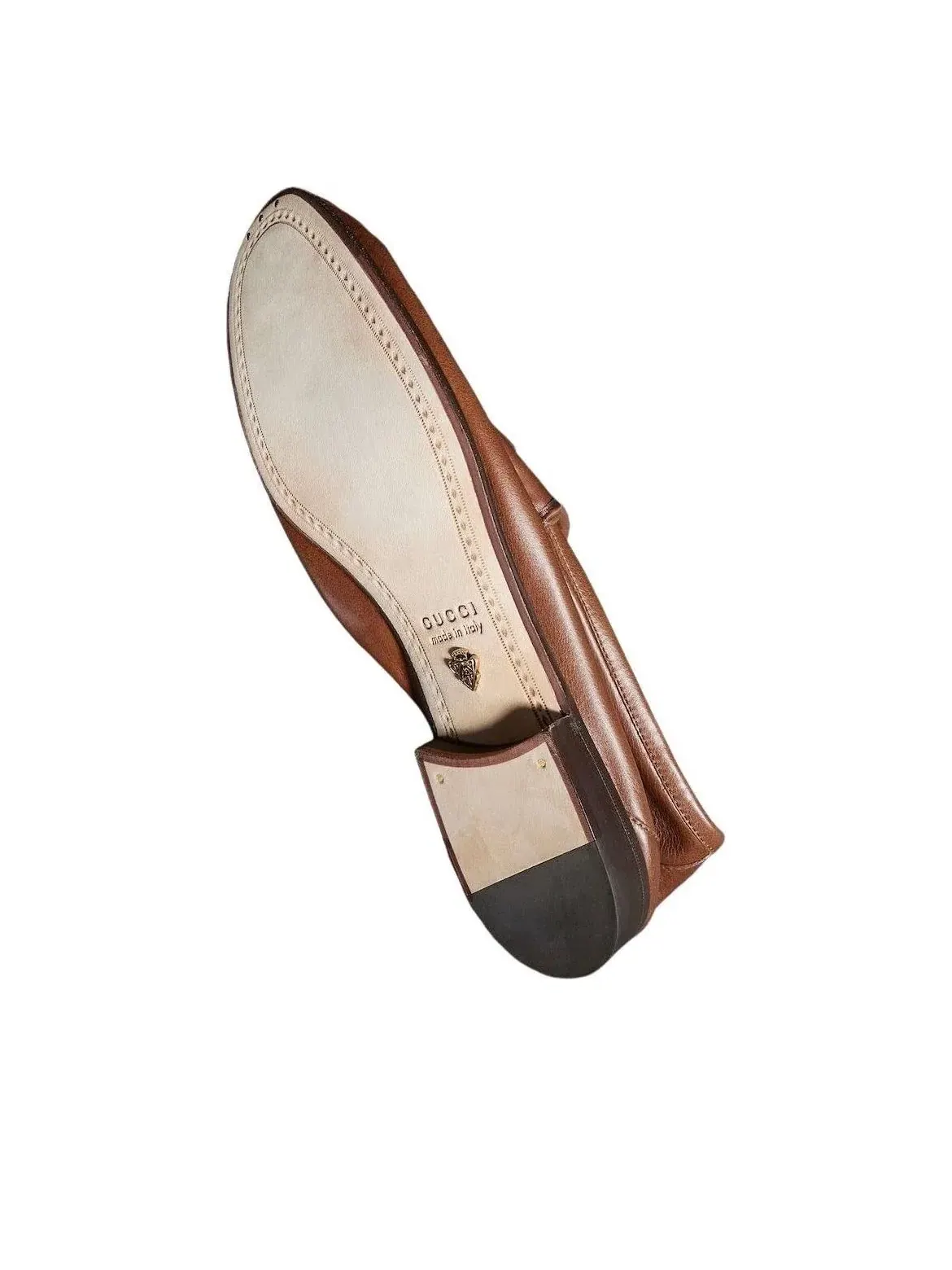 Мужские лоферы из кожи с круглым носком Gucci Lugano Loafer — изображение 4 из 7, коричневый