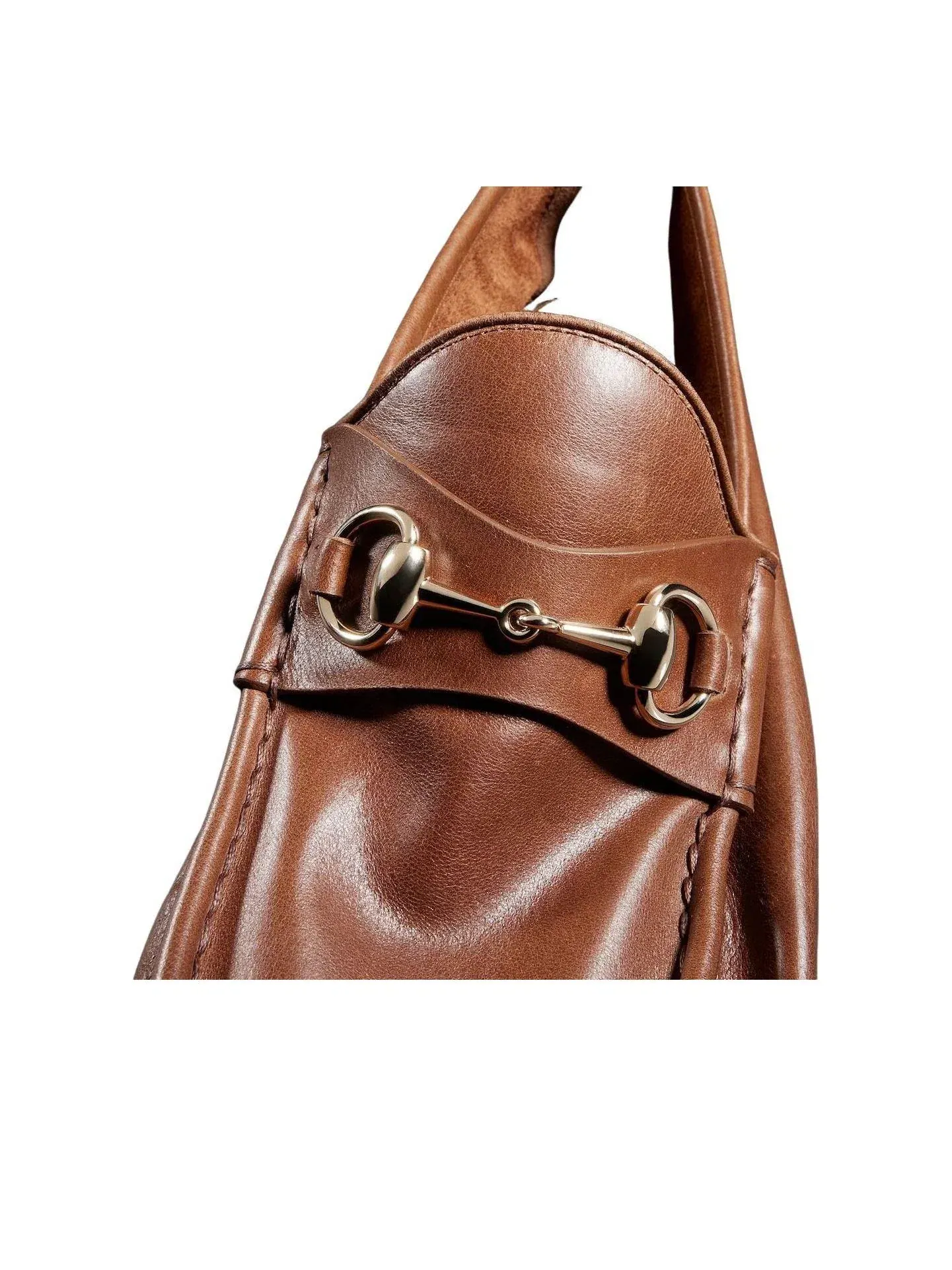 Мужские лоферы из кожи с круглым носком Gucci Lugano Loafer — изображение 6 из 7, коричневый