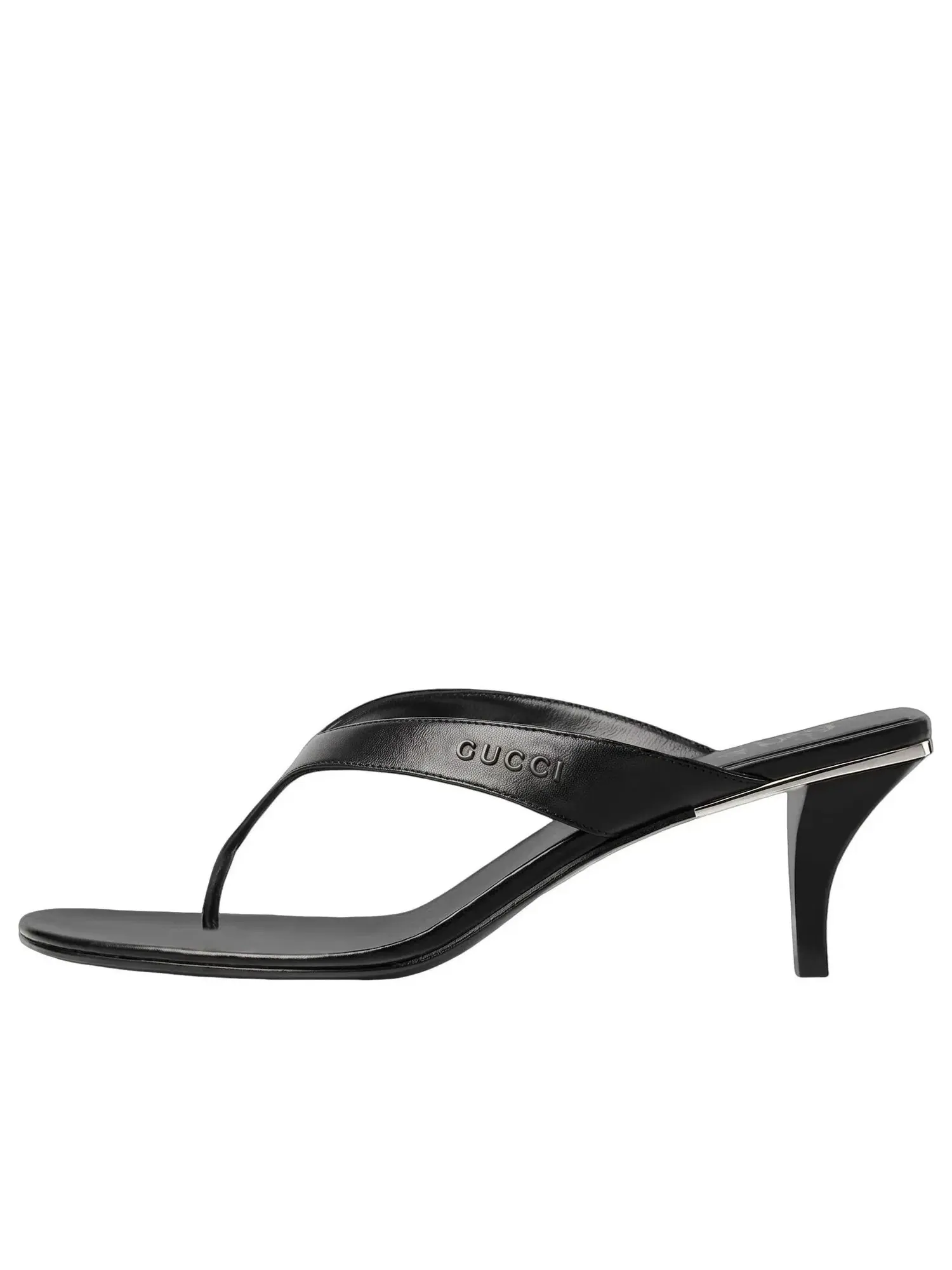 Женские шлепанцы с открытым носком Gucci Vittoria Thong — изображение 1 из 6, черный