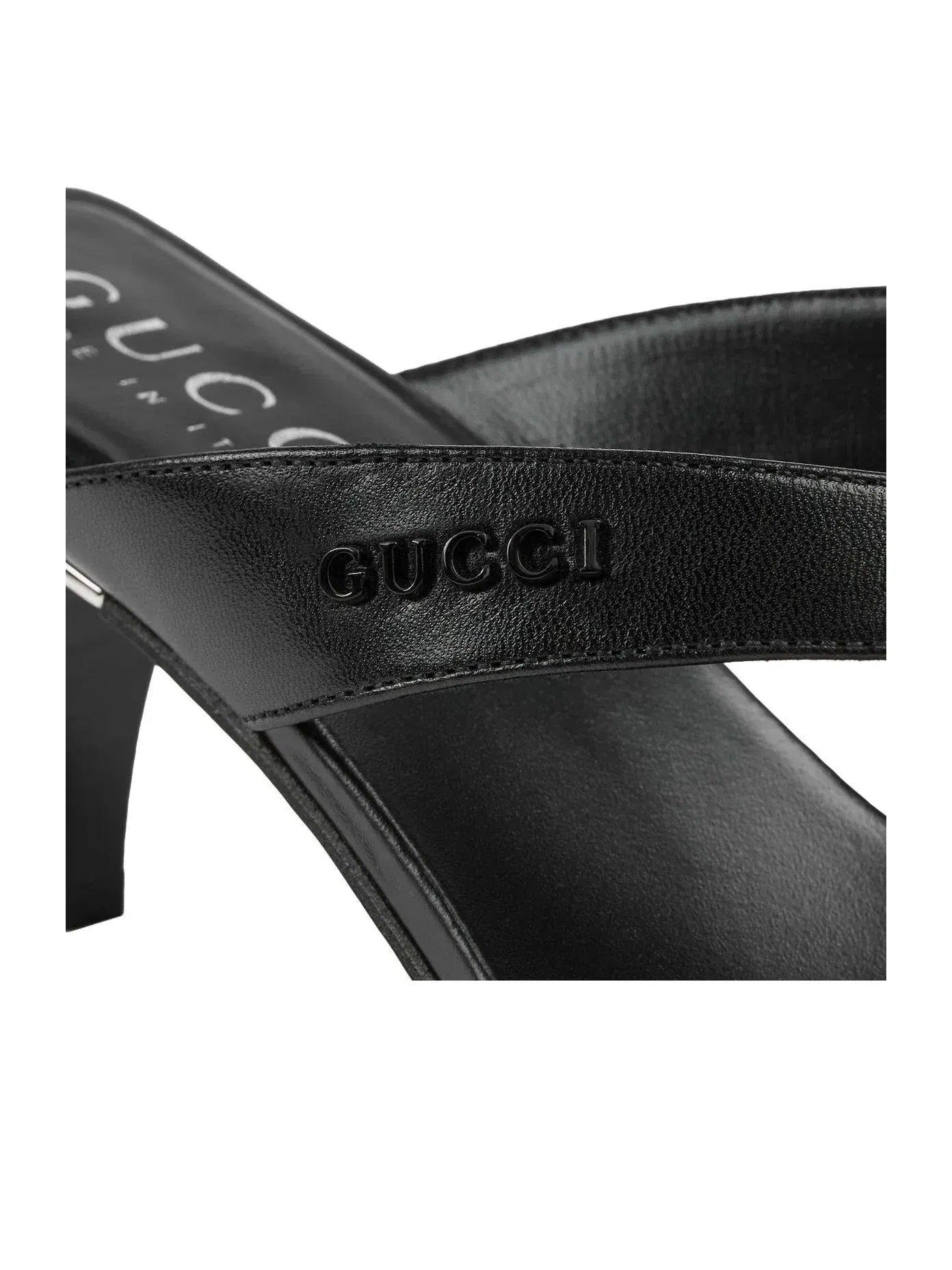 Женские шлепанцы с открытым носком Gucci Vittoria Thong — изображение 5 из 6, черный