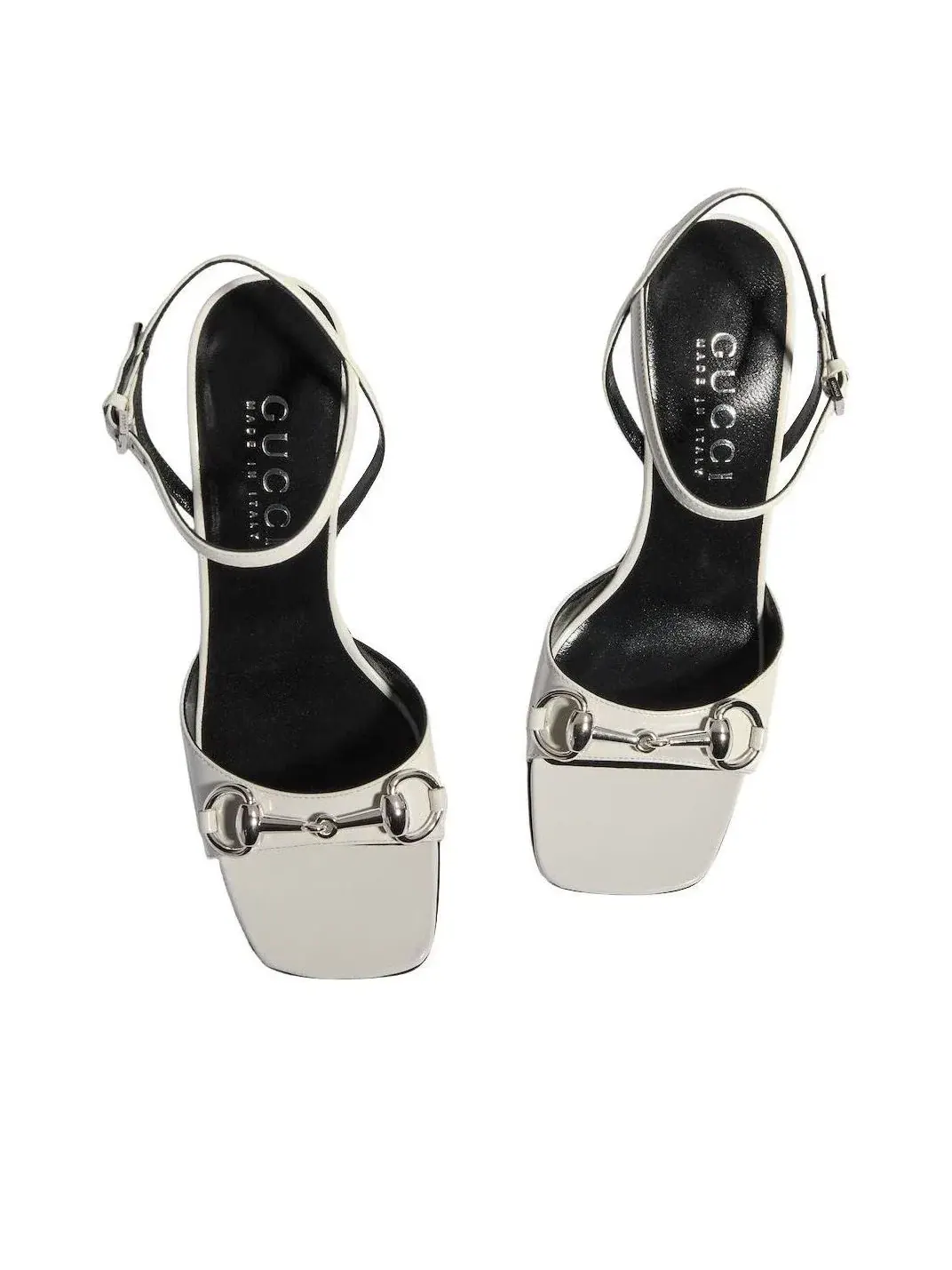 Женские босоножки-слайды на каблуке с открытым носком Gucci Signora Sandal — изображение 4 из 5, белый