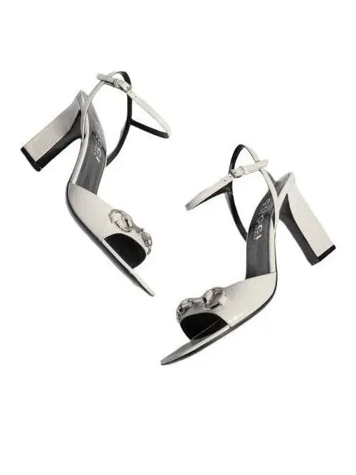 Женские босоножки-слайды на каблуке с открытым носком Gucci Signora Sandal — изображение 5 из 5, белый
