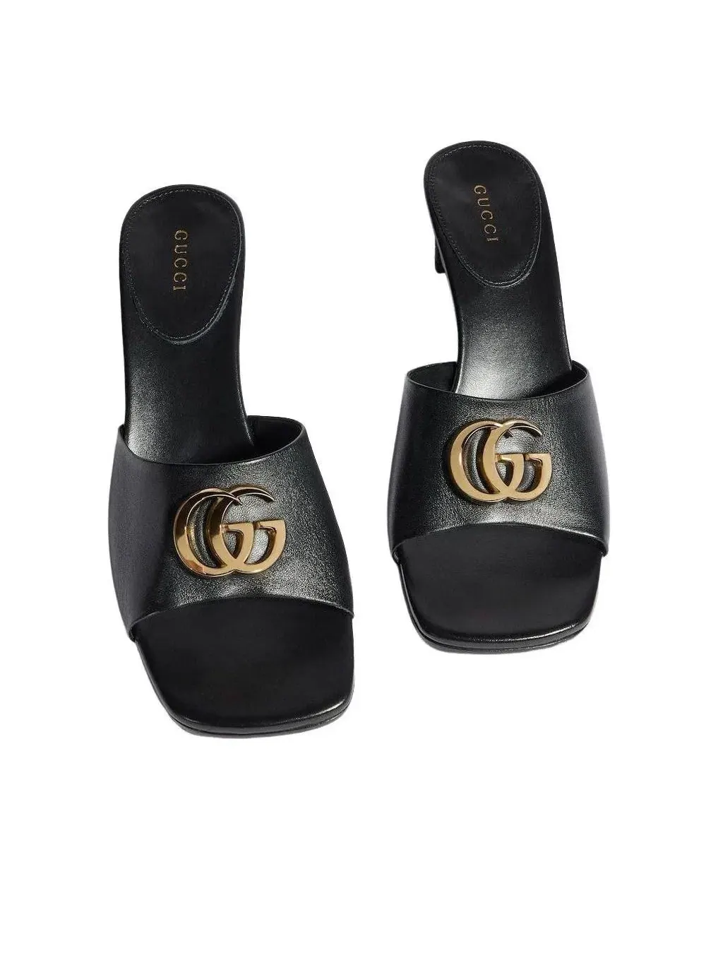 Женские сандалии-слайды с принтом Double G Gucci — изображение 3 из 7, черный