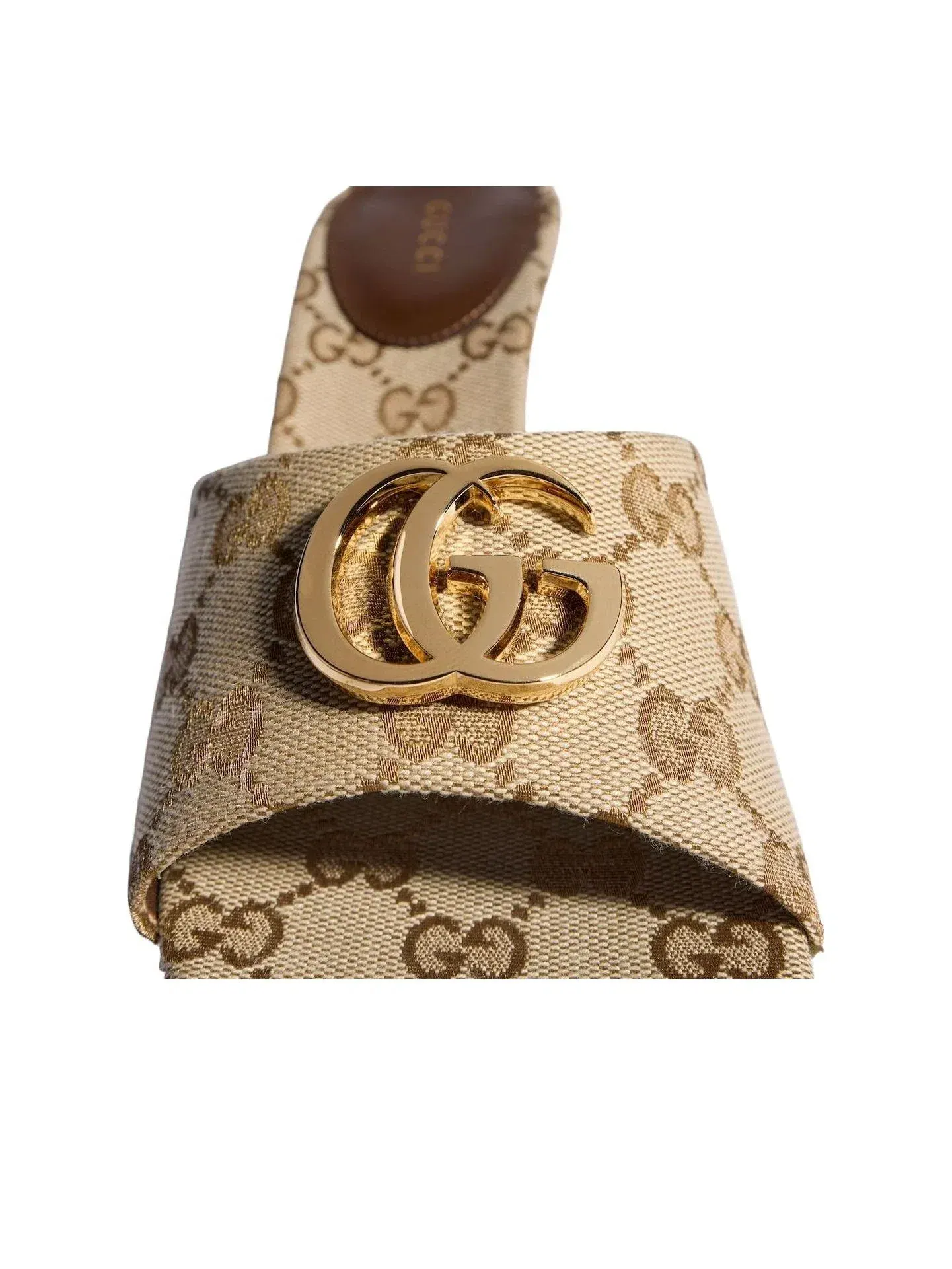 Женские сандалии-слипоны с принтом Double G Gucci — изображение 6 из 8, коричневый