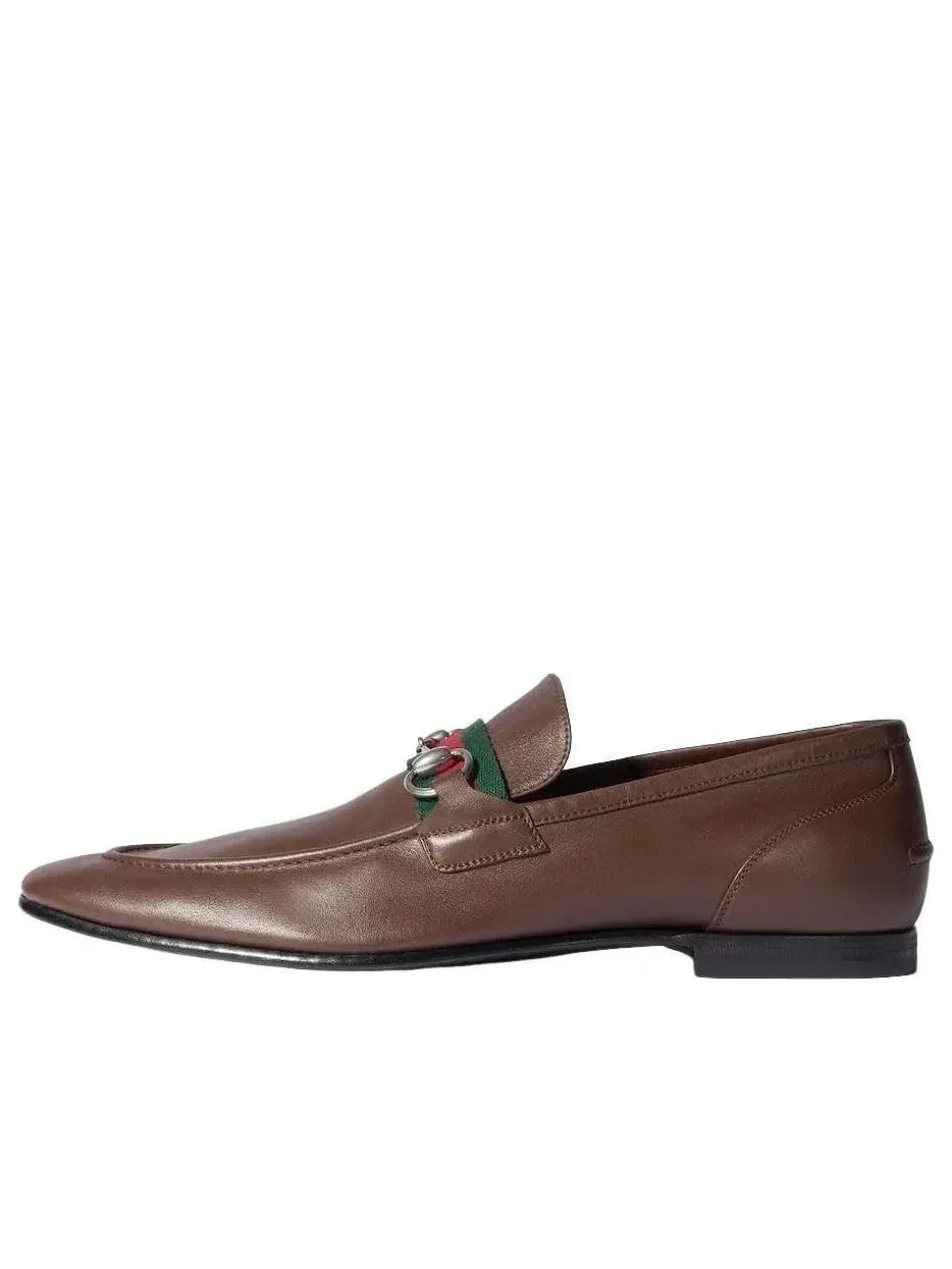 Мужские лоферы из кожи с круглым носком Gucci Como Loafer — изображение 1 из 7, коричневый