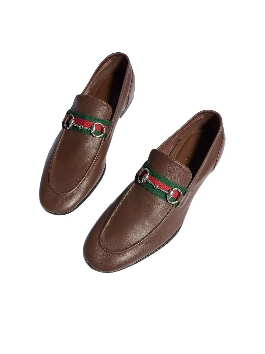 Мужские лоферы из кожи с круглым носком Gucci Como Loafer — изображение 3 из 7, коричневый