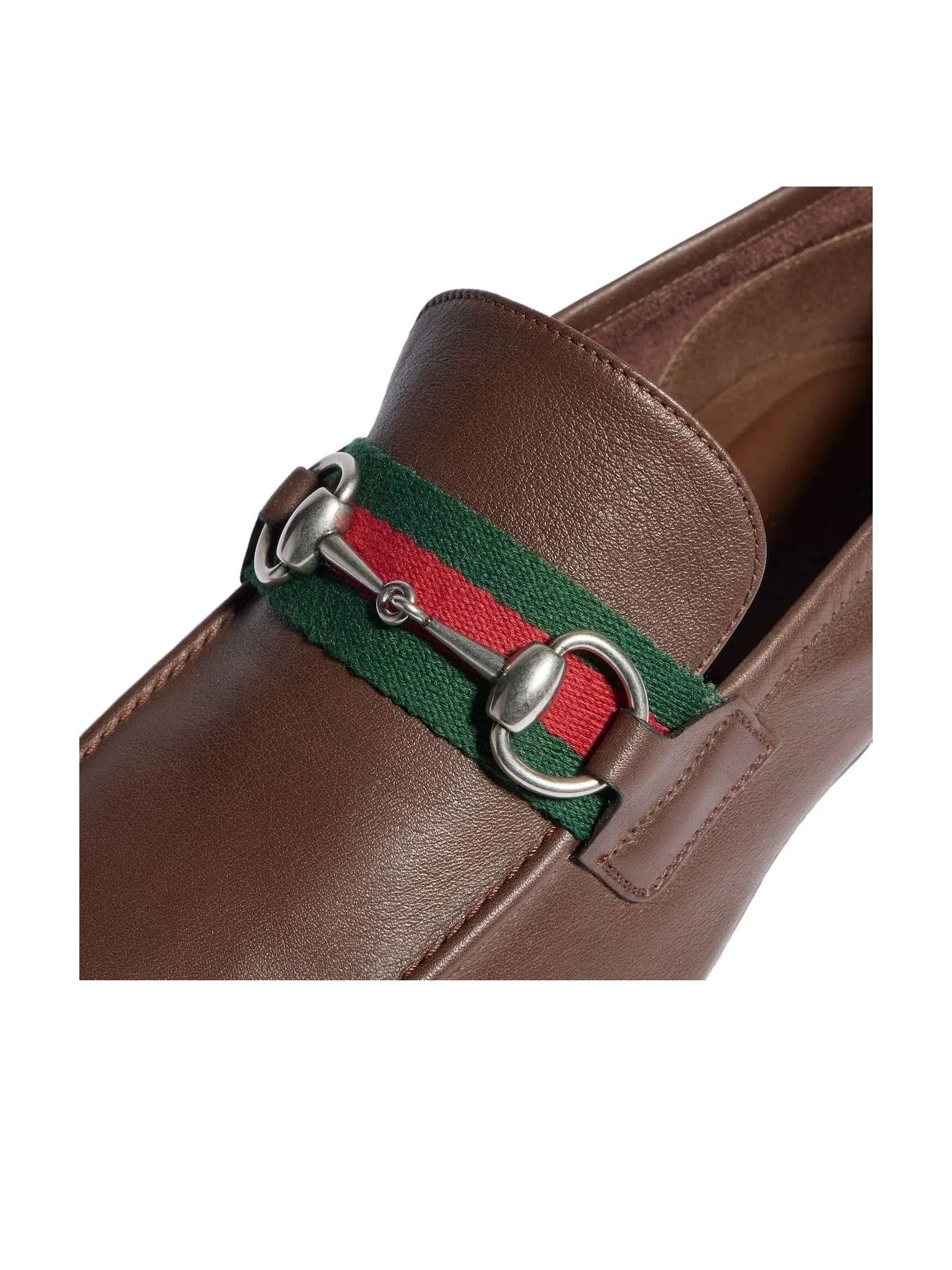 Мужские лоферы из кожи с круглым носком Gucci Como Loafer — изображение 7 из 7, коричневый