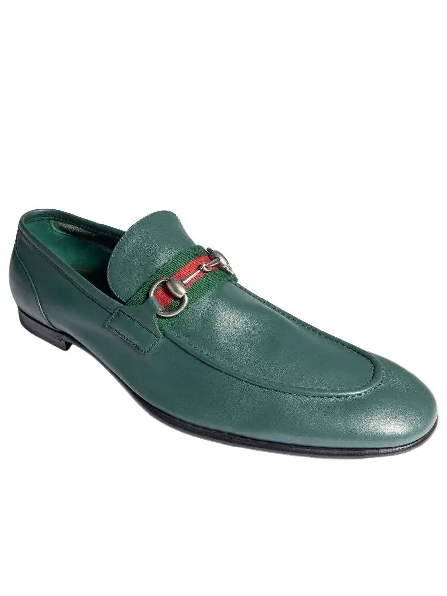 Мужские лоферы с круглым носком Gucci Como Loafer — изображение 2 из 9, зеленый