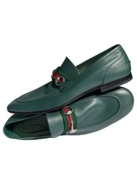 Мужские лоферы с круглым носком Gucci Como Loafer — изображение 4 из 9, зеленый