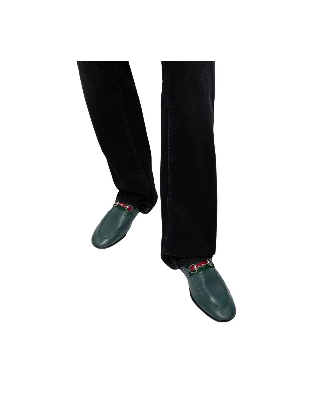 Мужские лоферы с круглым носком Gucci Como Loafer — изображение 8 из 9, зеленый