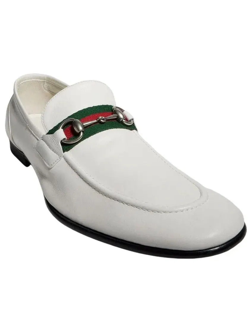 Мужские лоферы с кожаным верхом Gucci Como Loafer — изображение 2 из 9, белый