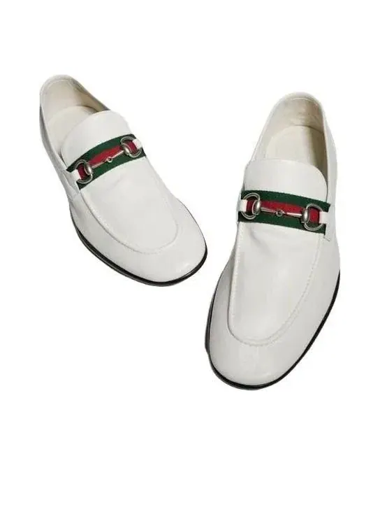 Мужские лоферы с кожаным верхом Gucci Como Loafer — изображение 4 из 9, белый