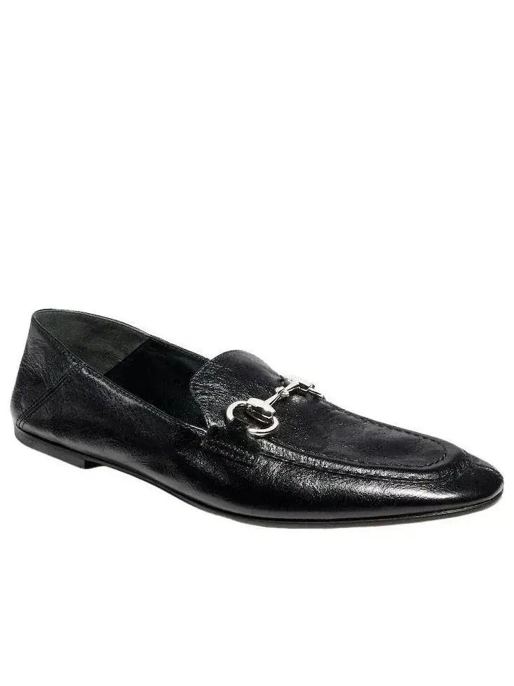 Женские лоферы из кожи с круглым носком Gucci Jordaan Soft Loafer — изображение 2 из 6, черный