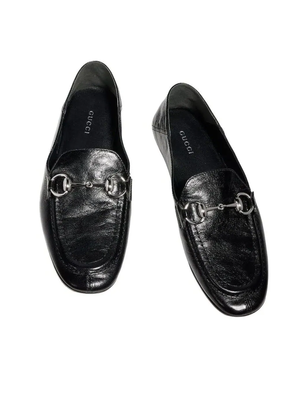 Женские лоферы из кожи с круглым носком Gucci Jordaan Soft Loafer — изображение 3 из 6, черный