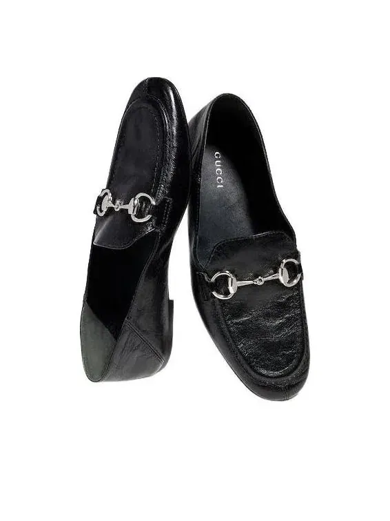 Женские лоферы из кожи с круглым носком Gucci Jordaan Soft Loafer — изображение 4 из 6, черный