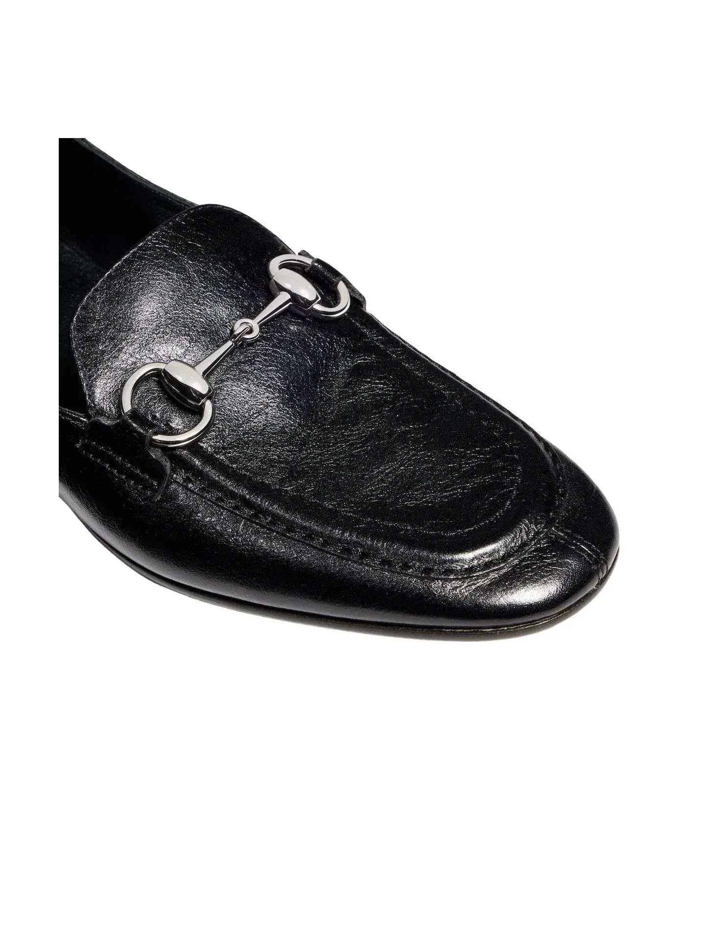 Женские лоферы из кожи с круглым носком Gucci Jordaan Soft Loafer — изображение 6 из 6, черный