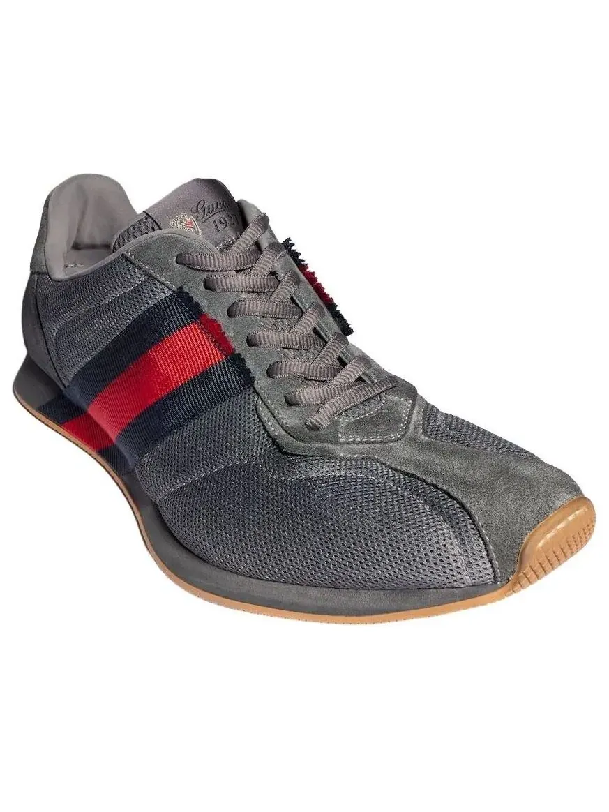 Мужские кроссовки с принтом Gucci Tempo Sneaker — изображение 2 из 7, серый