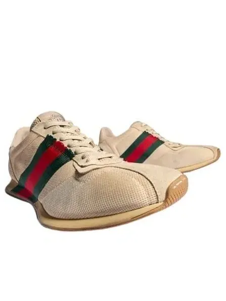 Мужские кроссовки с шнуровкой Tempo Sneaker Gucci — изображение 4 из 7, бежевый