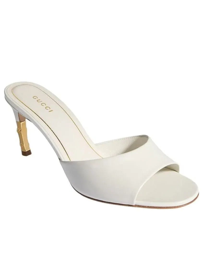 Женские шлепанцы с открытым носком Gucci Castello Slide — изображение 2 из 8, белый