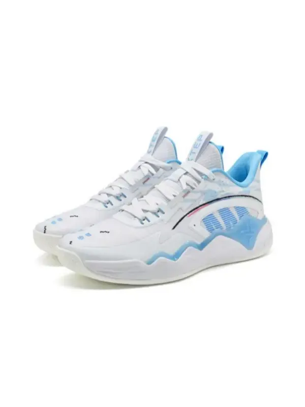 Кроссовки jlin-team v2 jeremy lin 'white blue' Xtep — изображение 2 из 3, белый/синий