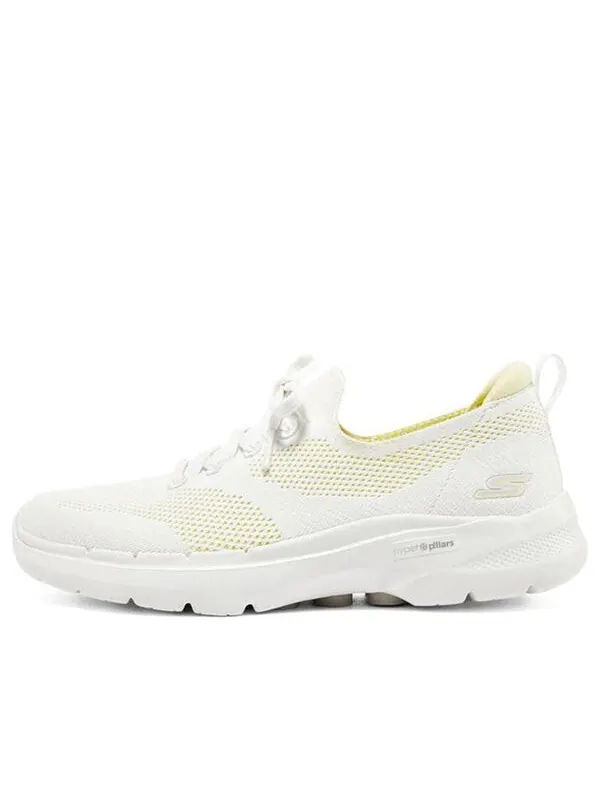 Кроссовки go walk 6 hyper burst 'white yellow' Skechers — изображение 1 из 4, белый/желтый