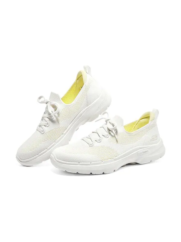 Кроссовки go walk 6 hyper burst 'white yellow' Skechers — изображение 3 из 4, белый/желтый