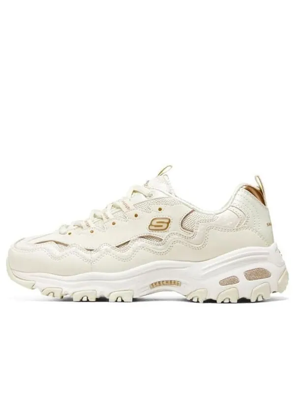Кроссовки (WMNS) Skechers D'lites 1.0 Marathon Running Shoes 'Beige White' — изображение 1 из 4, бежевый/белый