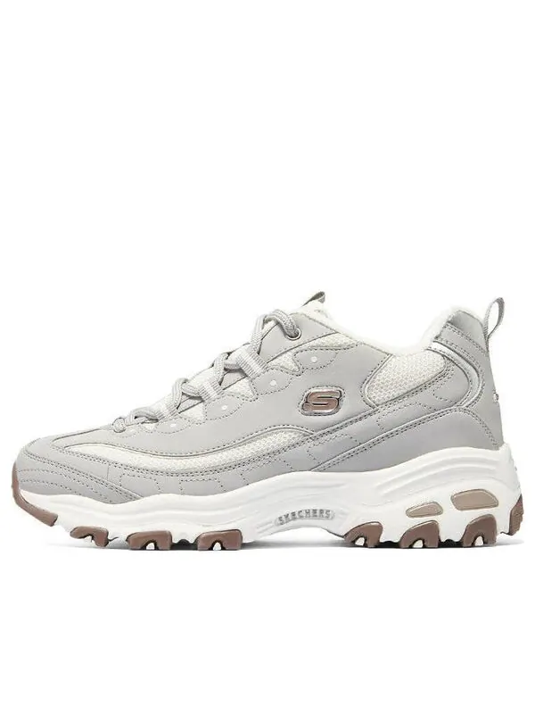 Кроссовки (WMNS) Skechers D'lites-looking Glass Marathon Running Shoes 'Grey White Brown' — изображение 1 из 4