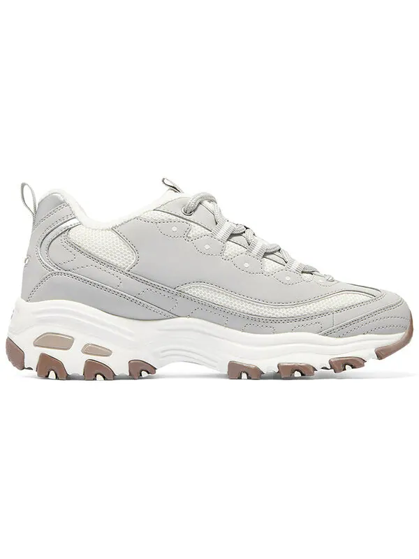 Кроссовки (WMNS) Skechers D'lites-looking Glass Marathon Running Shoes 'Grey White Brown' — изображение 2 из 4