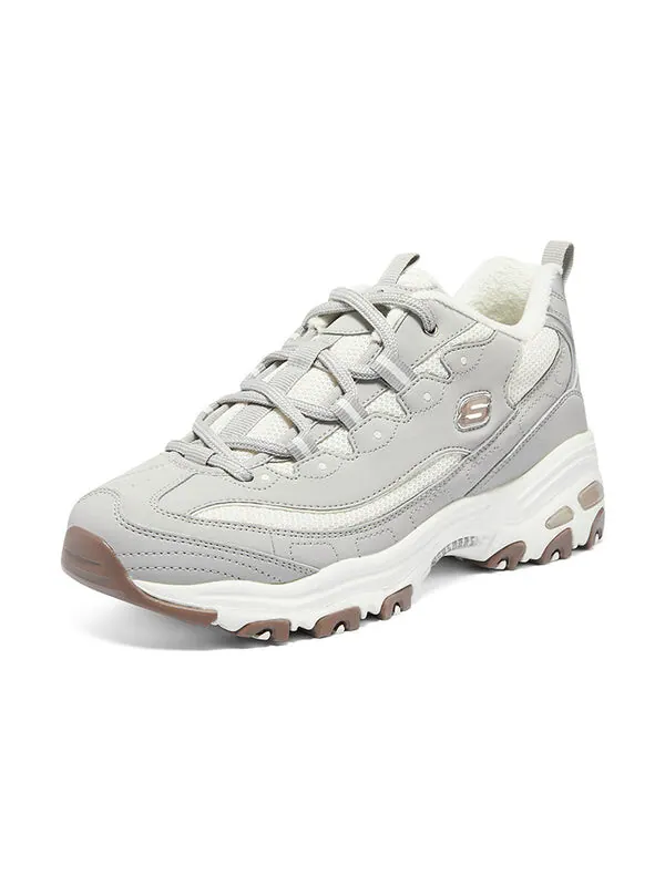 Кроссовки (WMNS) Skechers D'lites-looking Glass Marathon Running Shoes 'Grey White Brown' — изображение 3 из 4
