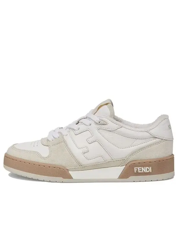 Кроссовки match low top suede 'white' Fendi — изображение 1 из 4, белый/бежевый