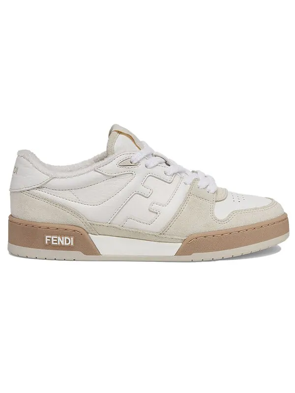 Кроссовки match low top suede 'white' Fendi — изображение 2 из 4, белый/бежевый