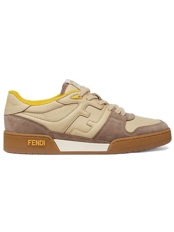 Кроссовки match low top suede 'yellow beige' Fendi — изображение 2 из 4, желтый/бежевый