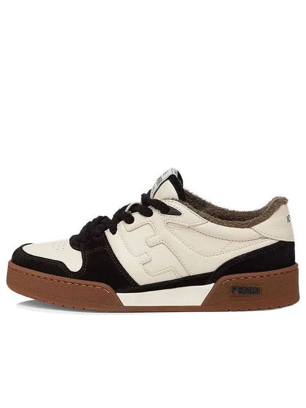 Кроссовки match low top suede 'black beige' Fendi — изображение 1 из 4, черный/бежевый