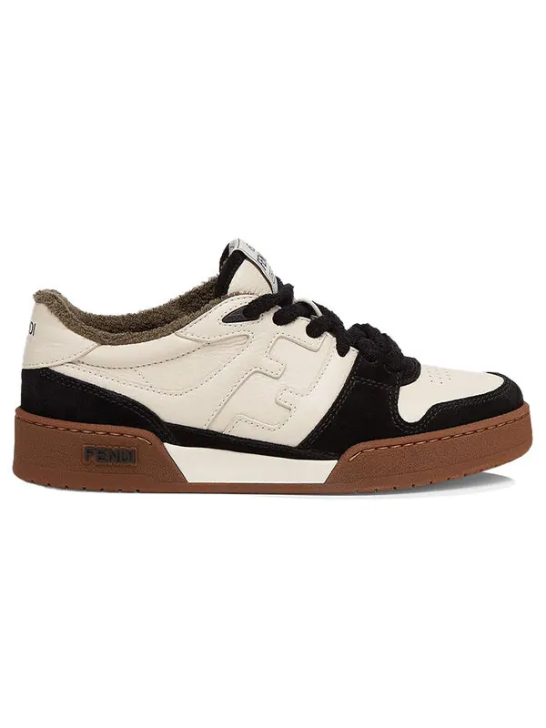 Кроссовки match low top suede 'black beige' Fendi — изображение 2 из 4, черный/бежевый