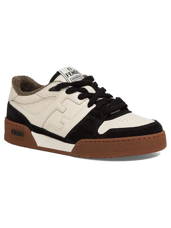 Кроссовки match low top suede 'black beige' Fendi — изображение 3 из 4, черный/бежевый