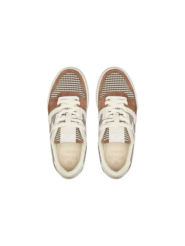 Кроссовки match low top 'cream brown houndstooth' Fendi — изображение 3 из 4, кремовый/коричневый